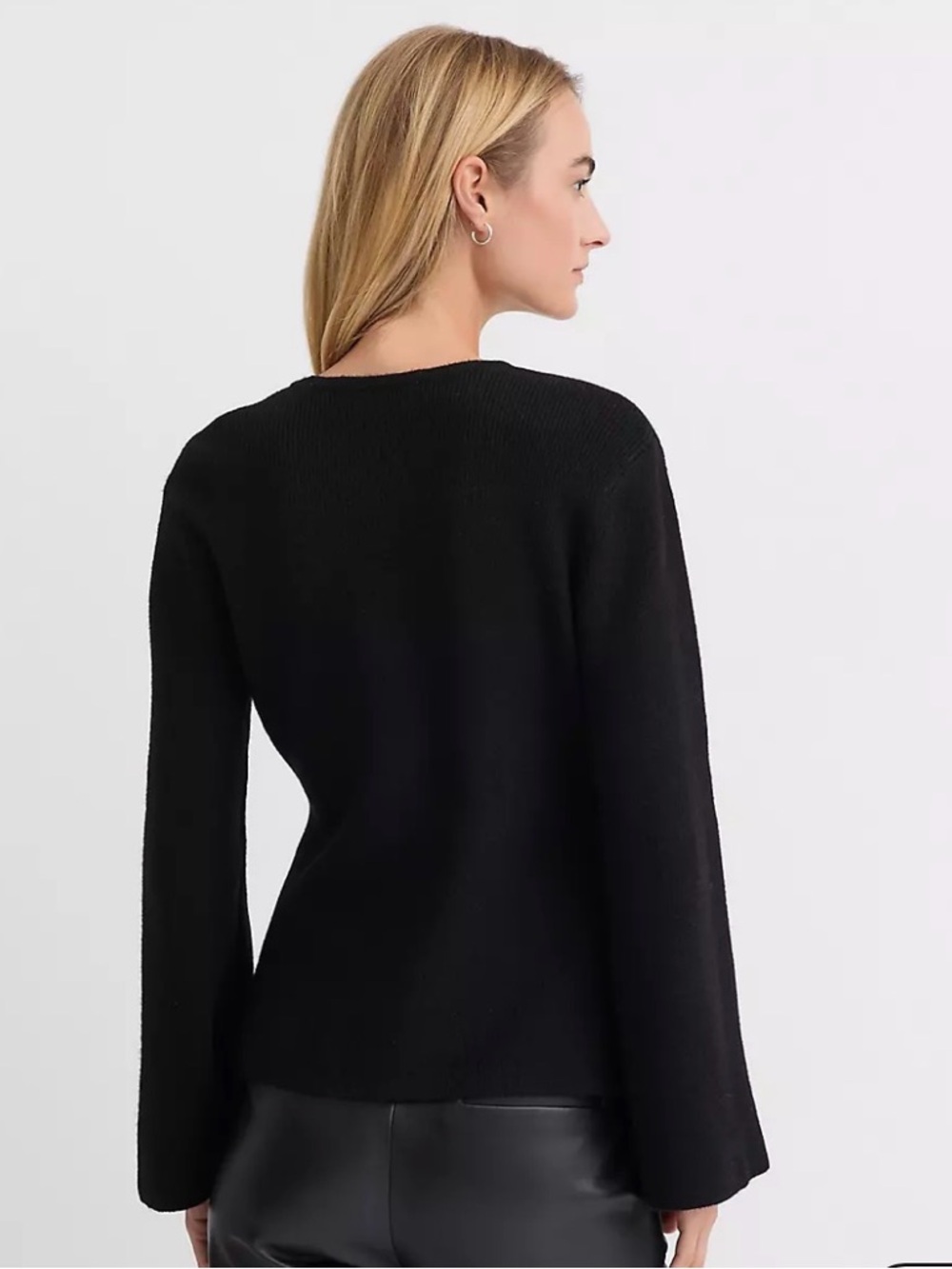 LOFT Ribbed Double Button Sweater - Picture 2 of 6